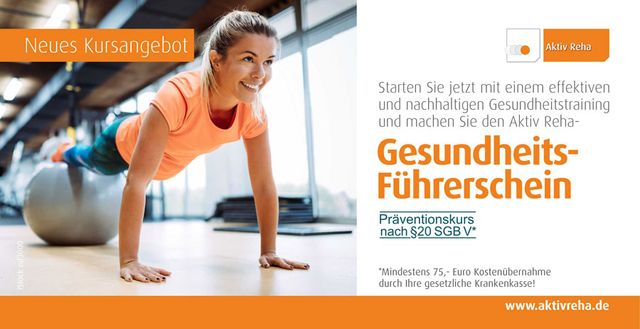 Aktiv Reha Kursangebot Gesundheitsführerschein nach §20